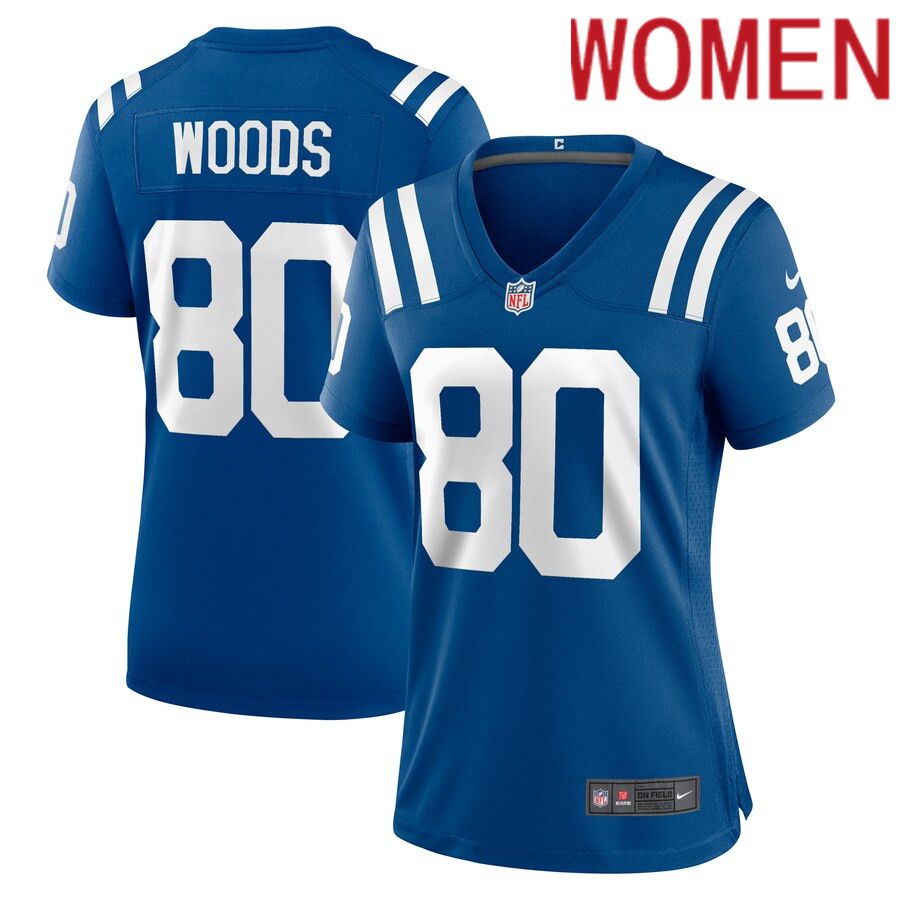 Women Indianapolis Colts #80 Jelani Woods Nike Royal Player Game NFL Jersey->women nfl jersey->Women Jersey